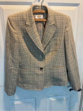 Women's Tweed Blazer Jacket - Neutral Beige